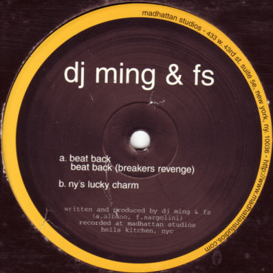 Ming & FS - Beat Back / NY's Lucky Charm - 12"