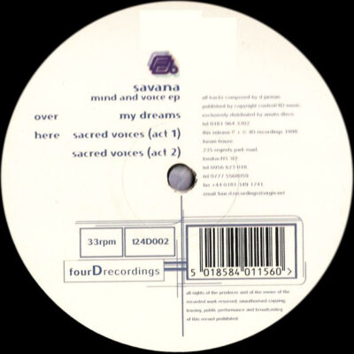 Savana - Mind And Voice EP - 12", EP