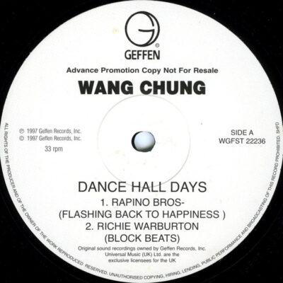 Wang Chung - Dance Hall Days - 12", Maxi, Promo