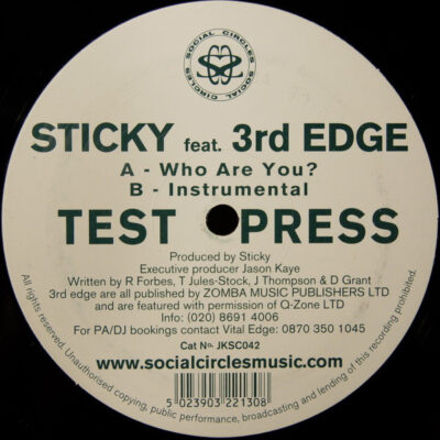 Sticky Feat. 3rd Edge - Who Are You? - 12", TP