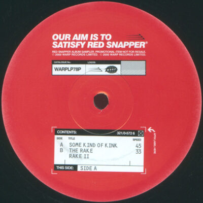 Red Snapper - Our Aim Is To Satisfy Red Snapper - 12", Promo, Smplr
