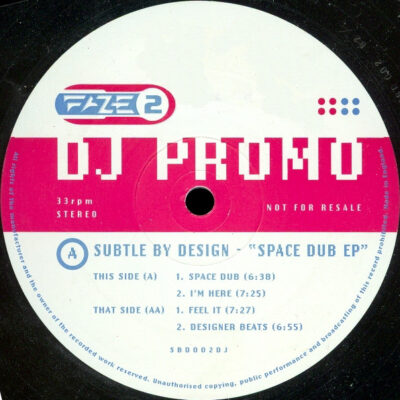 Subtle By Design - Space Dub EP - 12", EP, Promo