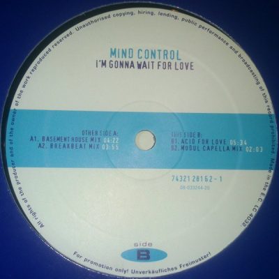 Mind Control (5) - I'm Gonna Wait For Love - 12", Promo