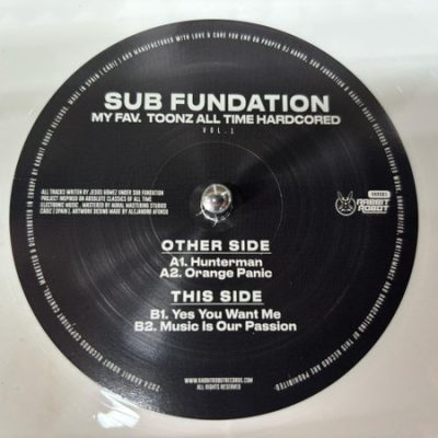 Sub Fundation - My Fav.Toonz All Time Hardcored Vol. 1 - 12", EP, Ltd, Whi
